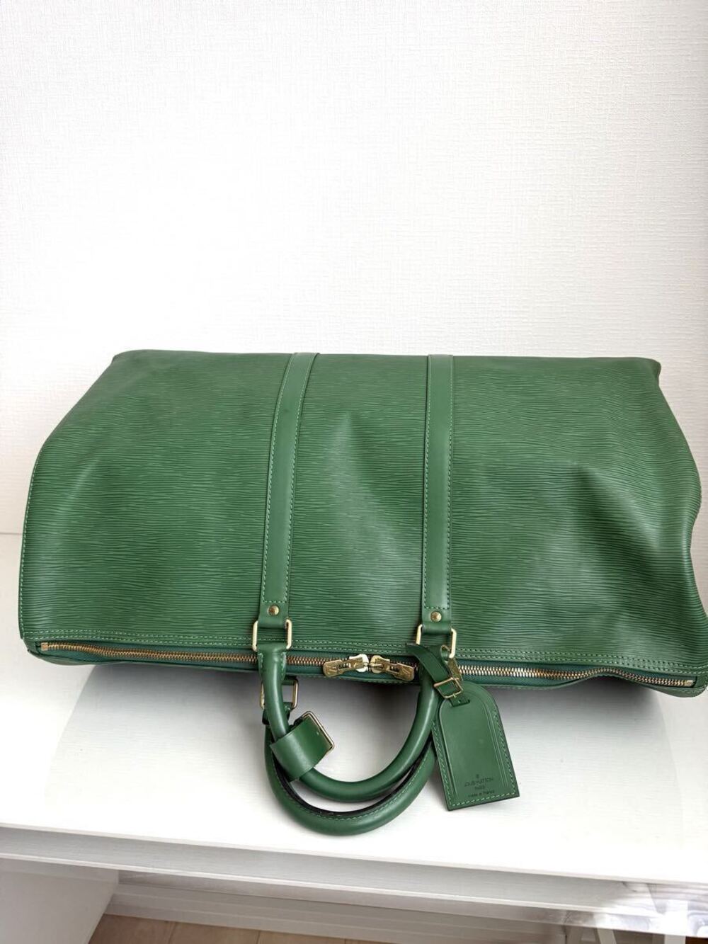 Louis Vuitton Keepall Epi Green Boston Bag Handbag Travel - Picture 4 of 10
